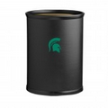 Collegiate Logo Oval Metal Fire Retardant 13 Qt. Wastebasket - Michigan State